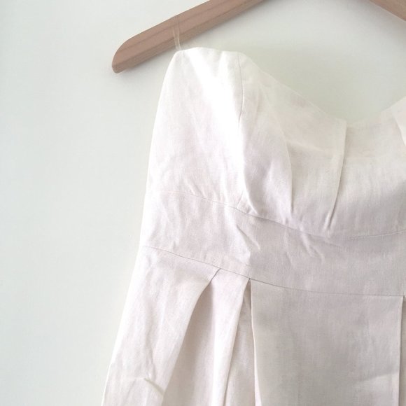 Strapless Lined Linen Dress - Picture 3 of 6